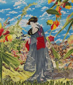 Detail, The Floating World, Fabric Collage